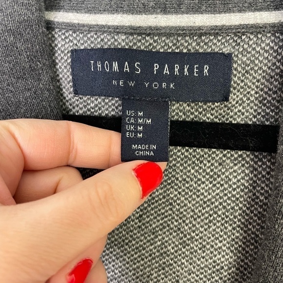 Thomas Parker New York cotton chevron print cardigan - Picture 3 of 8
